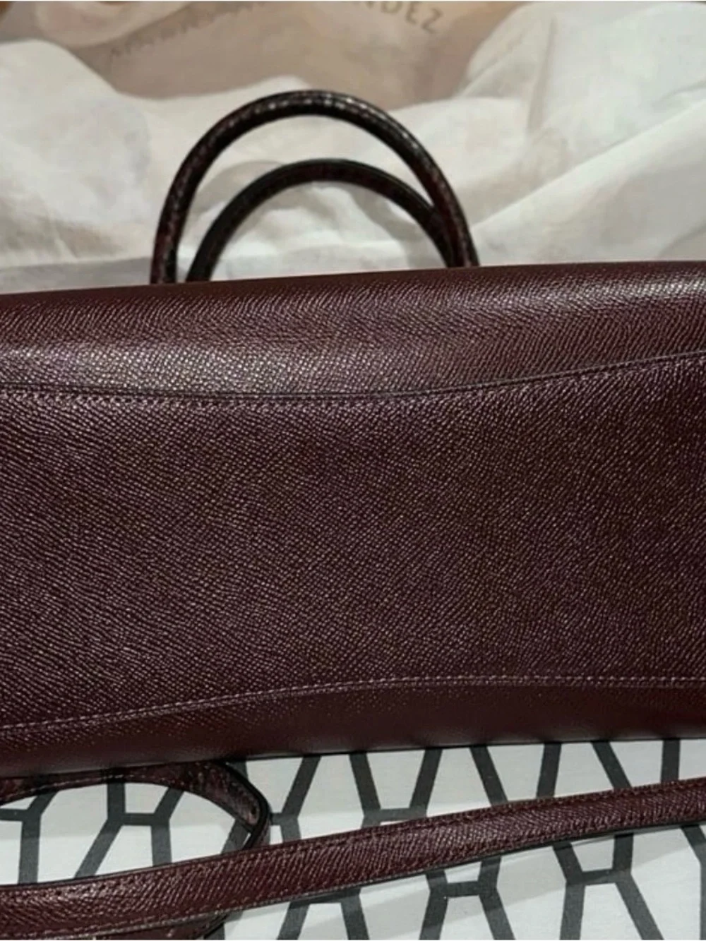 Coach Lillie Carryall Burgundy Leather Satchel with Gold Hardware